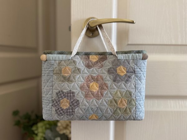 Photo1: Floral Hexagon Bag in Bag Organizer | 2-Way (1)