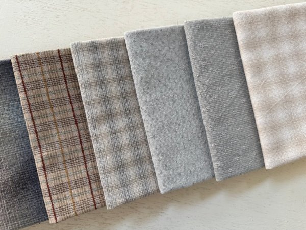 Photo3: Yarn Dyed Fabric - Set of 10 Cuts (26-5-6) #1 (3)
