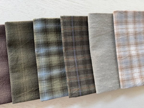Photo3: Yarn Dyed Fabric - Set of 10 Cuts (26-5-6) #2 (3)
