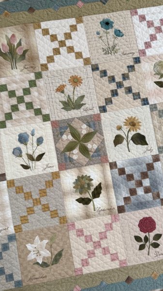 Photo25: Monthly Quilt 2025 | Birth Month Flowers  (The entire quilt kit from #1 April - #6 February) (25)