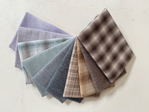 Photo1: Yarn Dyed Fabric - Set of 10 Cuts (26-5-19)  (1)