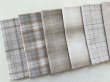 Photo2: Yarn Dyed Fabric - Set of 10 Cuts (26-6-17) Ivory  (2)