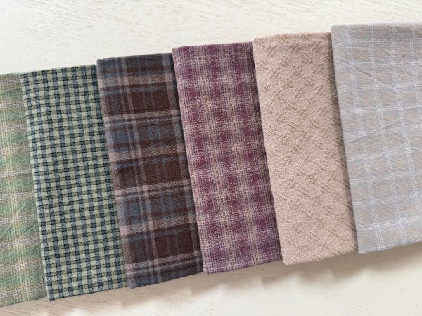 Photo3: Yarn Dyed Fabric - Set of 10 Cuts (26–7-26)  (3)