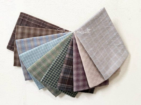 Photo1: Yarn Dyed Fabric - Set of 10 Cuts (26–7-26)  (1)