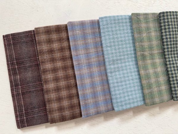 Photo2: Yarn Dyed Fabric - Set of 10 Cuts (26–7-26)  (2)