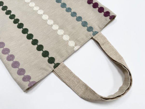 Photo4: Circle Embroidered Tote Bag (4)
