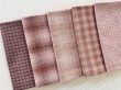 Photo2: Yarn Dyed Fabric - Set of 5 Cuts (26-9-25) Pink (2)