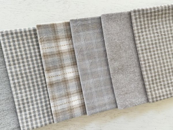 Photo3: Yarn Dyed Fabric - Set of 10 Cuts (26–9-25) Ivory (3)