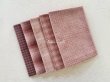 Photo1: Yarn Dyed Fabric - Set of 5 Cuts (26-9-25) Pink (1)