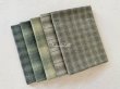 Photo1: Yarn Dyed Fabric - Set of 5 Cuts (26-9-25) Green (1)