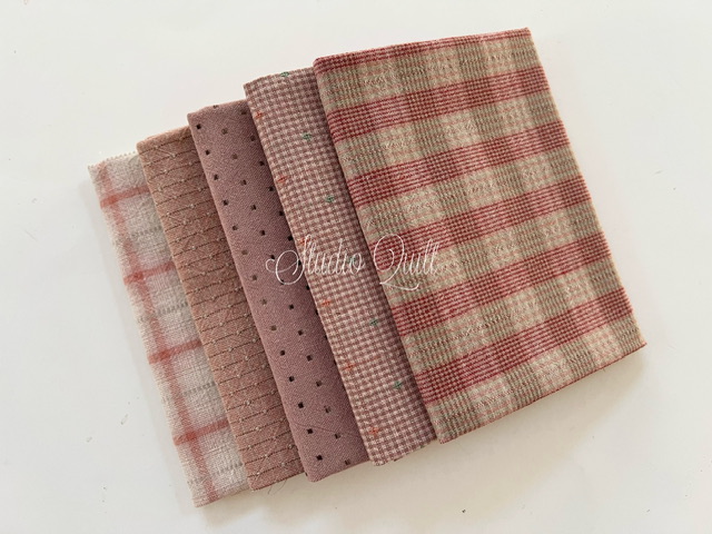Yarn Dyed Fabric - Set of 5 Cuts (23-12-29) Pink #2