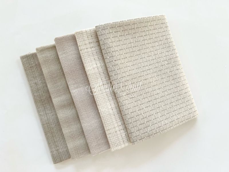 Yarn Dyed Fabric - Set of 5 Cuts (24-2-8) Ivory 